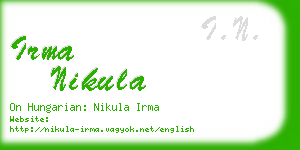 irma nikula business card